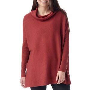 Smartwool Edgewood poncho sweater M currant marl merino blend cowl neck NWT